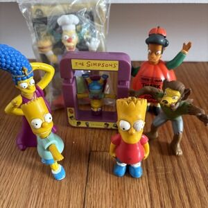 Vintage 1990 Lot of 7 The Simpsons Toys
